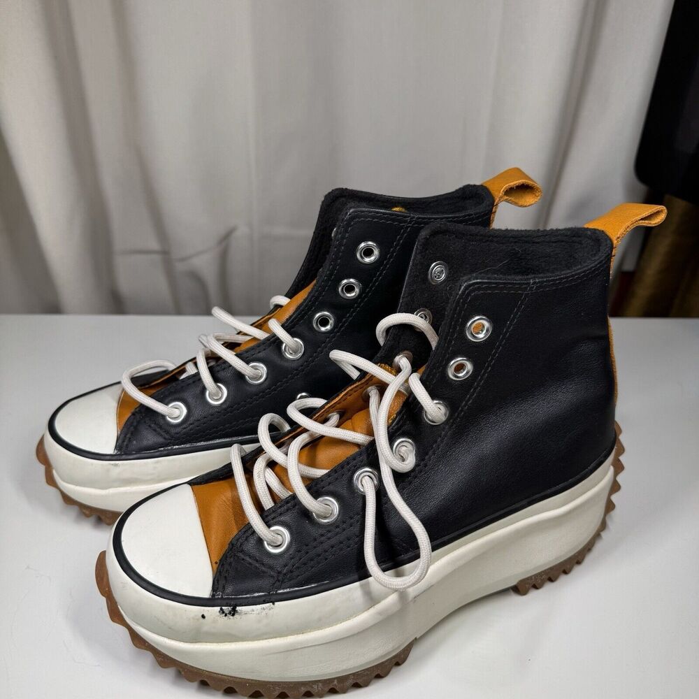 Converse Platform Lug Sole High Top Sneakers in Black and Brown